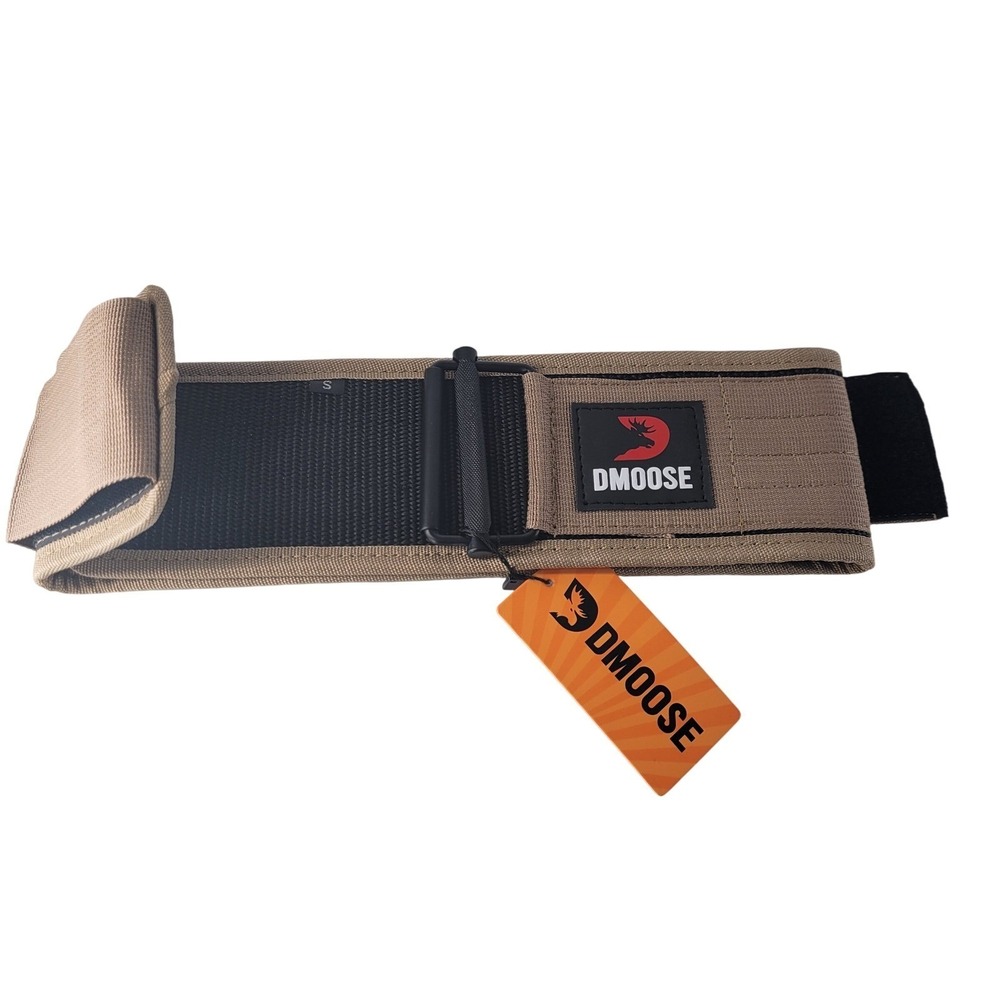 DMOOSE Weightlifting Belt‎ Tan Size S Adjustable Buckle Gym Fitness Support